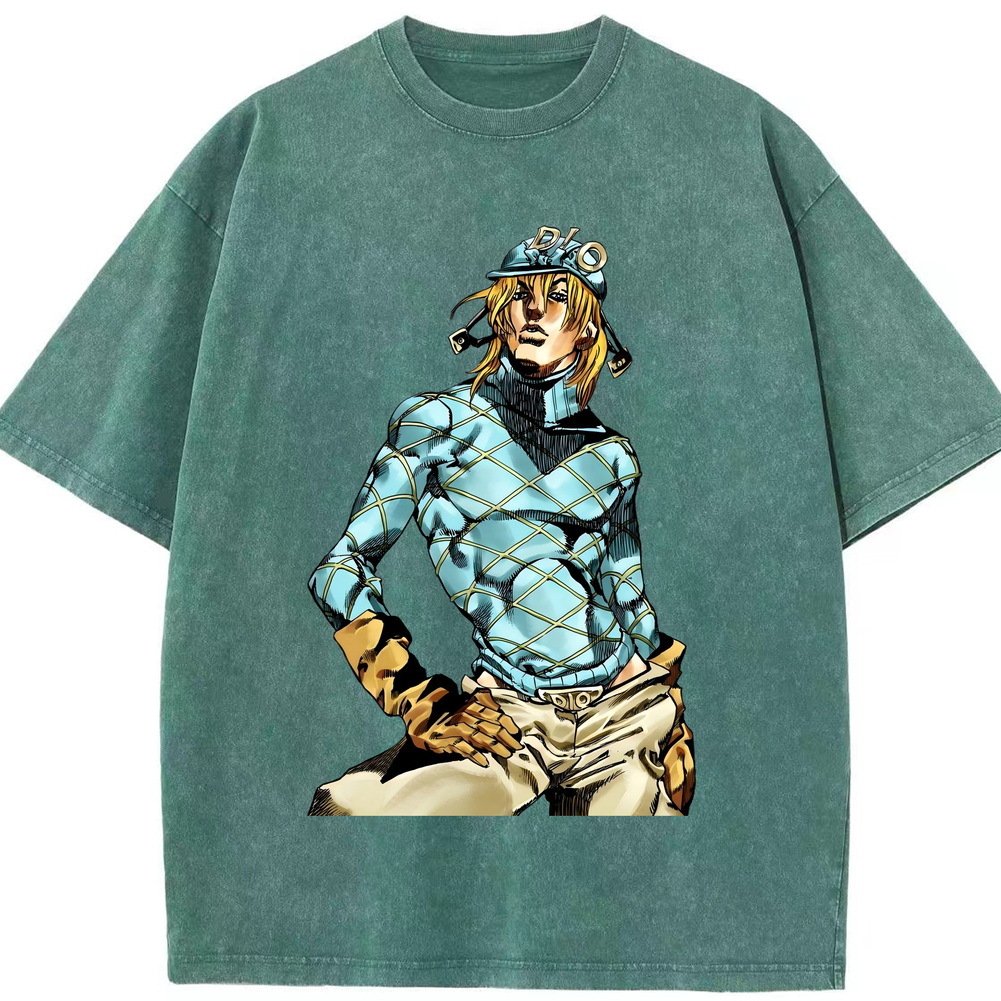 （画像用） ジョジョの奇妙な冒険 ディオ?ブランドー JoJo's Bizarre Adventure Dio Brando 綿100% ヴィンテージ風 半袖Tシャツ（フロントプリント）